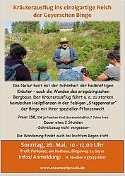 Kräuterausflug in die Binge mit H. Heidler am 26. Mai 10-12 Uhr