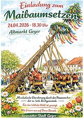 Maibaumsetzen am 24.04. um 18:30 Uhr auf dem Altmarkt Geyer