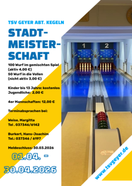Stadtmeisterschaft Kegeln 1.-30.4.2026