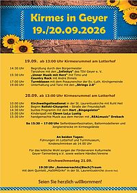 Kirmes in Geyer am 19./20.09.2026