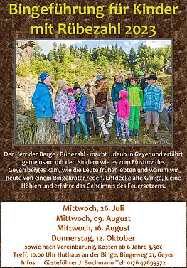 Bingeführungen für Kinder mit Rübezahl 2023