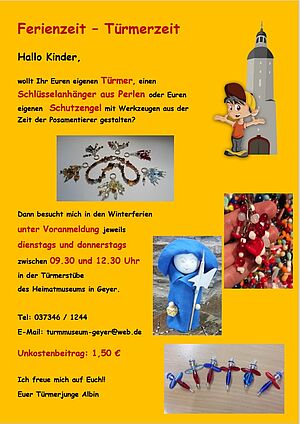 Ferienzeit-Türmerzeit - Kreativangebot für Ferienkinder immer DI und DO 9.30-13 Uhr, mit Voranmeldung
