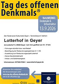 Tag des offenen Denkmals im Lotterhof und Turmmuseum am 13.09.26 ab 10 Uhr
