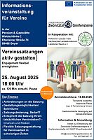 Infoveranstaltung für Vereine am 25.08., Anmeldung bis 18.08.25