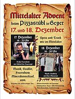 Mittelalter Advent beim Pizzastübl 17./18.12. ab 16 Uhr