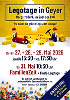 LEGO Tage in Geyre, Bergstr. vom 27.-29.05. jeweils 15:30-17:30 Uhr