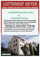 Musikalischer Sommerausklang im Lotterhof am 31.08.25 um 17 Uhr
