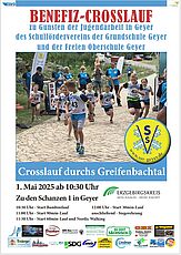 Benefinzcrosslauf zugunsten der Schulen Geyer und der Jugendarbeit am 1. Mai ab 10.30 Uhr im Greifenbachtal an der Schanzenbaude über 30/ 60/ 90 min sowie Bambinilauf