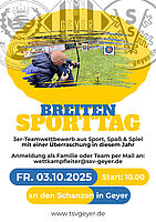 Breitensporttag am 3.10. ab 10 Uhr an der Schanzenbaude