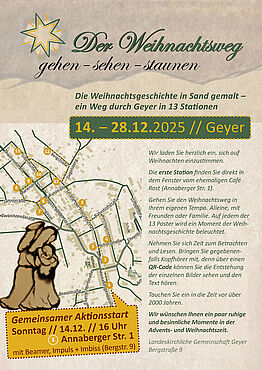 Weihnachtsweg in Sand gemalt 14.-28.12.25