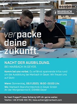 Nacht der Ausbildung bei Marbach in Geyer am 09.11.23 von 18-23 Uhr