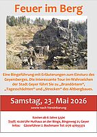 Bingeführung "Feuer im Berg" am 23.5.26 um 10 Uhr